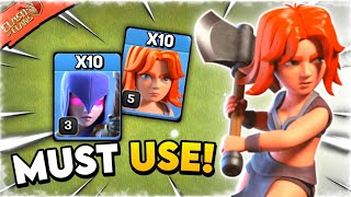 TH10 Valkyrie  Witch Attack Strategy  Th10 Easy Attack Strategy 2024 Clash of Clans [upl. by Aneem]