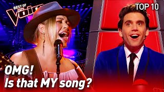 The best COACH SONG Blind Auditions on The Voice  Mega Compilation [upl. by Destinee]