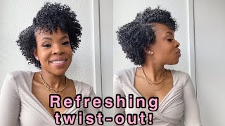 How to refresh twist out midweek before wash day dry Natural hair [upl. by Asemaj]