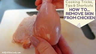 How to Remove Skin from Chicken Drumsticks Thighs amp Breasts  Easy Healthy Cooking Tips amp Shortcuts [upl. by Nilyac535]