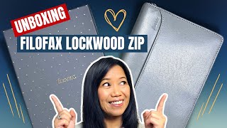 UNBOXING Filofax Lockwood Zip Personal Leather Organiser  New colour Concrete [upl. by Pliske804]