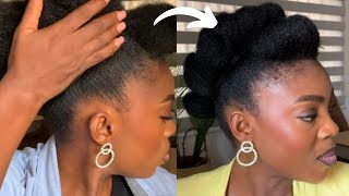 EASY MOHAWK UPDO ON 4C NATURAL HAIR  ROLL TUCK AND PIN [upl. by Armin401]