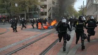 Portland May Day riot 2017 [upl. by Cohbert]