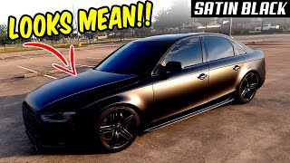 LOOKS MEAN Full Car WRAP Audi S4 Satin Black 3M [upl. by Zingale]