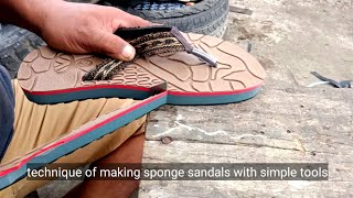 technique of making sponge sandals with simple tools [upl. by Mundy]