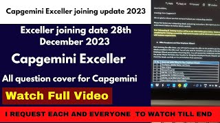 capgemini exceller onboarding update 2023capgemini joining date for 2023 batch Must Watch [upl. by Asetal]