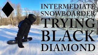 Intermediate Snowboarder Trying Black Diamonds [upl. by Pickard757]