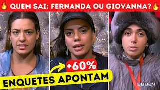 BBB 24🔥FORMAÇÃO DE PAREDÃO ENQUETE tem FERNANDA ELIMINADA POLÊMICA ENTRE OS FADAS IRRITA ISABELLE [upl. by Hairakcaz]