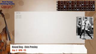 🎻 Hound Dog  Elvis Presley Bass Backing Track with chords and lyrics [upl. by Bellamy]