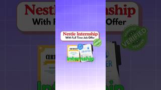 Nestle Internship with Job Offer  Free Certificate  Apply Now shorts onlineinternship [upl. by Heuser]