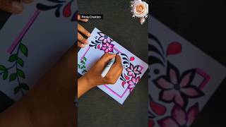 How To Draw Flower 🌷Project Work DesignsBorder DesignFile Decoration Ideas shorts art [upl. by Rodrique132]