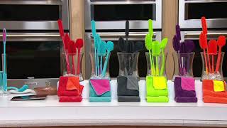 KOCHBLUME 4 Pc Silicone Brush Set with 2 Microfiber Towels on QVC [upl. by Claudie]