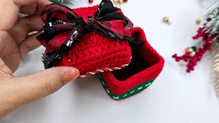 Caja 📦 sorpresa a crochet decoración navideña a crochet tutorial fácil bonito [upl. by Ecinert933]