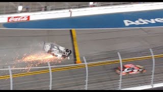 Ryan Newmans Wild Daytona 500 Crash Spectator View [upl. by Norrej]