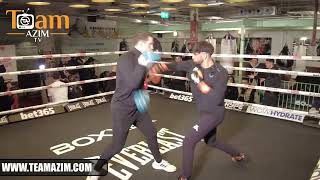 ADAM AZIM amp SHANE MCGUIGAN PAD WORK AT BOXXER WORKOUT [upl. by Eitak]