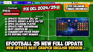 Download eFootball 25 PPSSPP Fix UCL New Latest Update 2425 Best Grapich HD Commentary Peter Drury [upl. by Onifled152]