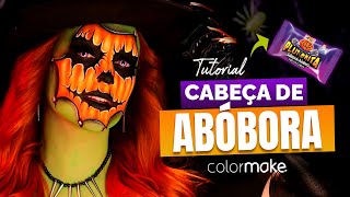 CABEÇA DE ABÓBORA  Tutorial maquiagem de Halloween 🎃 [upl. by Aman]