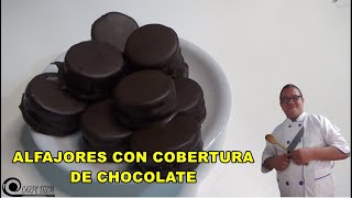 ALFAJORES CON COBERTURA DE CHOCOLATE 70 [upl. by Nauqe]