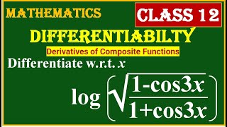 DIFFERENTIATION  Differentiate wrt x log  1cos 3x  1cos 3x  12 [upl. by Abdulla]