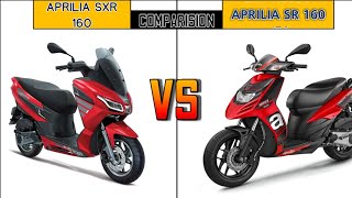 Aprilia SXR 160 vs Aprilia SR 160 Price Engine Specification Comparison [upl. by Syman]