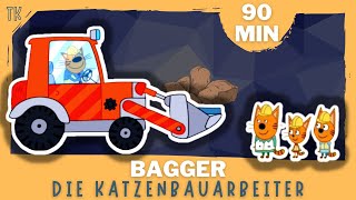 Die Katzenbauarbeiter mit Bagger im Einsatz  Kindervideos  Kinderfilme  telekids [upl. by Eliza]