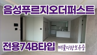 음성푸르지오더퍼스트 전용74B타입 내부 빠르게둘러보기 ㅣ 정말넓게잘빠졌어요 매물문의 01088192332 [upl. by Rusert]