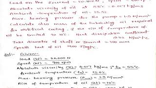 Problem on Journal bearing Design using data book [upl. by Euqinamod]