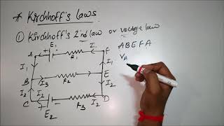 KIRCHHOFFS LAWS  CURRENT LAW  VOLTAGE OR LOOP LAW [upl. by Joby]