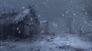 Freezing Winter Storm at a Cozy Log Cabin  Winter Storm Ambience  Howling Wind amp Blowing Snow [upl. by Scotty614]