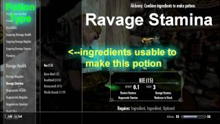 Skyrim Potion Recipes [upl. by Rehoptsirhc]