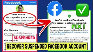 HOW TO RECOVER SUSPENDED FACEBOOK ACCOUNT 2024  FIX FACEBOOK SUSPENDED ACCOUNT [upl. by Ellehsem]