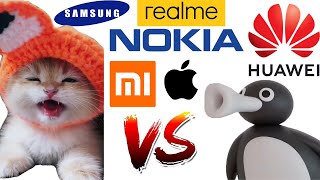 Cute Kitten Meows VS Noot noot meme but famous phone ringtones [upl. by Eicyak]