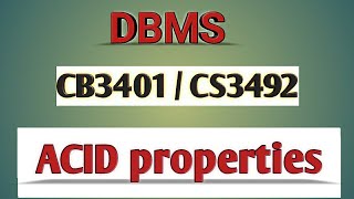 ACID properties in DBMS tamilCB3401CS3492Anna university reg2021 [upl. by Gnas]