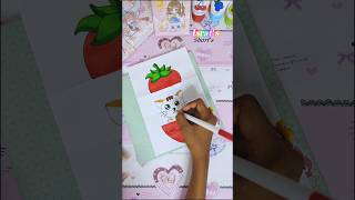 Strawberry And Cute Cat Folding Surprise isratsshorts catlover shorts fypfolding ytshorts art [upl. by Kinnard]