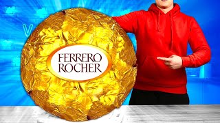 Giant Ferrero Rocher  How To Make The World’s Largest DIY Ferrero Rocher by VANZAI COOKING [upl. by Saberhagen480]