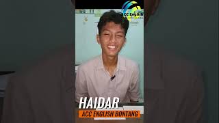 HAIDAR  NARRATIVE STORY  SPOKEN TEST  ACC ENGLISH BONTANG [upl. by Clemens469]