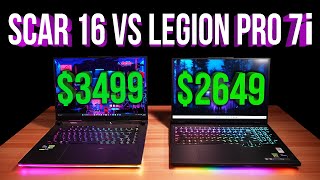 Asus Scar 16 vs Legion Pro 7i Benchmarks Unboxing Display Test Timespy Cinebench and More [upl. by Helmer103]