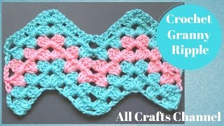 How to Crochet Granny Ripple Pattern [upl. by Aluk869]