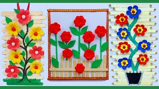 3 Amazing Wall Hanging Home Decor Craft Ideas Using Icecream sticks  Popsicle Stick crafts  DIY [upl. by Ifill811]