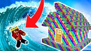 CASA DE MINÉRIO SECRETO CONTRA TSUNAMI BASE 100 PROTEGIDA NO MINECRAFT [upl. by Tsuda128]