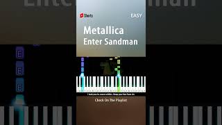 Metallica  Enter Sandman  EASY Piano TUTORIAL by Piano Fun Play YouTubeShorts shorts [upl. by Anitsihc]