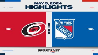 NHL Game 1 Highlights  Hurricanes vs Rangers  May 5 2024 [upl. by Lanti]