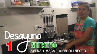 Desayuno Nutritivo 1 a base de avena maca y ajonjolí negro [upl. by Oiramad]