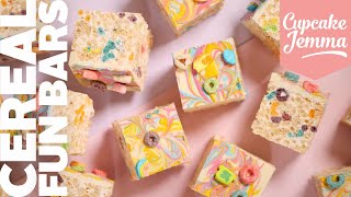 Rice Krispie Treats  Cereal Fun Bar Fruit Loop Recipe  Cupcake Jemma [upl. by Omero]