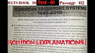 IELTSBOOK10 READING TEST 1 PASSAGE 2 EUROPEAN TRANSPORT SYSTEM 19902010 SOLUTION amp EXPLANATION [upl. by Erdreid]