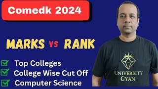 ComedK Marks vs Rank  ComedK Counselling  ComedK Cutoff  ComedK Rank vs College [upl. by Litnahc]