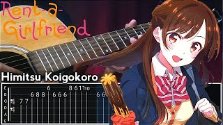 Himitsu Koi Gokoro  TABS Melodi  Kanojo Okarishimasu S2 OP Chord Tutorial Gitar Cover [upl. by Oletha]