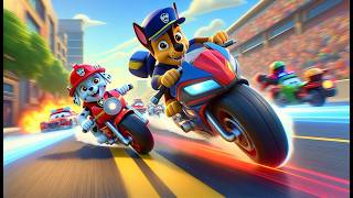 Paw Patrol Ultimate Rescue  CHASE x MARSHALL Are In A Motor Racing  Very Funny Story  Rainbow 3 [upl. by Aratihc]