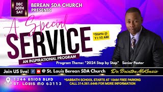 Berean SDA Church is going LIVE wDr Brinton McKenzie 12302023 [upl. by Ahsaeym724]