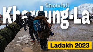 Khardungla Snowfall  Ladakh 2023  Leh To Hunder  Nubra Valley  Episode 6 RudraShoots [upl. by Kesia941]